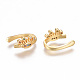 Golden Plated Brass Micro Pave Cubic Zirconia Cuff Earrings EJEW-L244-31G-2