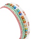 Set di braccialetti elasticizzati con perline di vetro e plastica natalizia in stile 4 pz 4 parole BJEW-JB09392-3