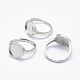 Componenti per anello da dito in argento sterling placcato rodio STER-E061-01A-P-1