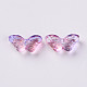 Two Tone Transparent Spray Painted Glass Beads GLAA-S190-018E-01-2