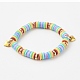 Handmade Polymer Clay Heishi Beads Stretch Bracelets BJEW-JB0001-CPQ-2