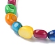 Stretch-Armband aus gefärbten Naturmuschel-Nugget-Perlen für Damen BJEW-JB09383-02-3