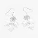 Boucles d'oreilles pendantes en laiton sur le thème de l'automne EJEW-E214-18S-1