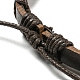 6 pulsera de cordón de cuero sintético trenzado ajustable de 6 estilos con cordón encerado para hombres BJEW-F458-15-5