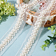 FINGERINSPIRE 2 Yards/1.82m Pearl Beaded Trim 46mm White Polyester Mesh Lace Applique Trim OCOR-FG0001-29-5
