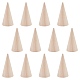 Wooden Ring Displays, Cone Shaped Finger Ring Display Stands, BurlyWood, 25x49.5mm