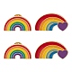 4 pin de esmalte de arcoíris de corazón de 2 estilos. JEWB-FS0001-03-1