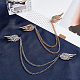 FINGERINSPIRE 4Pcs Angel Wings Tassel Chain Brooch Collar Pins JEWB-FG0001-02-4