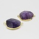 Natural Amethyst Nuggets Links Connectors G-P078-05-1
