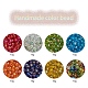 8色の丸いガラスシードビーズ  透明色の虹  ラウンド  ミックスカラー  約15g /カラー SEED-YW0001-52-2