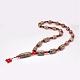 Buddhist Jewelry Natural Tibetan Agate Beaded Necklaces NJEW-F131-17-2