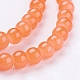 Light Salmon Color Spray Painted Round Imitation Jade Glass Beads Strands X-DGLA-S076-6mm-11-3