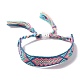 Polyester-cotton Braided Rhombus Pattern Cord Bracelet FIND-PW0013-001A-02-2