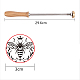 Superfindings tampon de fer à marquer en bois 30mm fer à marquer à motif d'abeille avec tête en laiton remplaçable et poignées en bois pour barbecue en bois design artisanal en cuir AJEW-WH0113-15-149-2