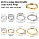 Sunnyclue 240 pièces 8 styles 304 anneaux fendus en acier inoxydable STAS-SC0005-98-2