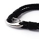 304 Stainless Steel Leather Multi-stand Bracelets BJEW-N269-26B-2