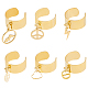 Polsino con fascino fai da te unicraftale kit per la creazione di anelli comprendente risultati dell'anello aperto in acciaio inossidabile ciondolo a cuore ciondoli a foglia ciondoli con segno di pace fulmine connettori di collegamento anelli di salto dorati aperti DIY-UN0003-67-1