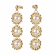 Glass Pearl Beads Dangle Stud Earrings EJEW-TA00004-3