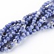 Brins de perles de jaspe de tache bleue naturelle X-GSR6mmC036-1