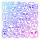 FINGERINSPIRE Boho Cartoon Portrait Stencil for Painting 11.8x11.8inch Abstract Human Face Portrait Drawing Template Facial Expression Pattern Painting Stencils for Home Decor DIY Craft DIY-WH0391-0339-1
