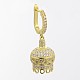 Rack Plating Brass Micro Pave Cubic Zirconia Ice Pick Pinch Bails for Pendant Making ZIRC-I012-12G-RS-1