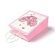 長方形の紙の包装袋  ハンドル付き  ギフトバッグやショッピングバッグ用  バレンタインデーのテーマ  ピンク  14.9x8.1x21cm CARB-B002-09H-2