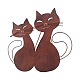 鉄のヴィンテージの家の装飾  猫の形  暗赤色  315x18x310mm DJEW-WH0007-48-1
