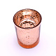 板ガラスキャンドルカップ  カスミソウ模様  ローズゴールド  55x66mm  内径：50mm AJEW-WH0155-07B-1