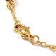 Bracelet de perles rondes en strass cristal avec placage sous vide 304 chaînes en acier inoxydable pour femmes BJEW-E108-14G-3