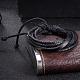 Unisex Multi-strand Leather Cord Bracelets BJEW-BB15557-2