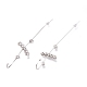 Brass Micro Pave Clear Cubic Zirconia Ear Wrap Crawler Hook Earrings EJEW-O097-03P-2