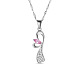 SHEGRACE Heart to Heart Glamourous Platinum Plated 925 Sterling Silver Pendant Necklaces JN212A-1