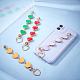 PANDAHALL ELITE 6Pcs 6 Colors Alloy Enamel Heart Link Chains for DIY Keychains MOBA-PH0001-06-2