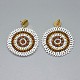 Handmade Woven Glass Beads Dangle Stud Earrings EJEW-F235-O04-2
