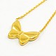 Trendy Girls' 304 Stainless Steel Bowknot Pendant Necklaces NJEW-N0005-10G-2