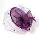 Tocados elegantes de color violeta oscuro para bodas en el Reino Unido OHAR-S165-02-2