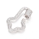 Brass Micro Pave Clear Cubic Zirconia Screw Carabiner Lock Charms ZIRC-L085-09P-2