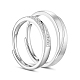 Shegrace anelli per coppia in argento sterling satinato regolabili 925 JR245A-1