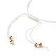 Bracelet en perles tressées rondes plates en acrylique avec lettres pour femmes BJEW-JB07571-01-5