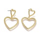 Brass Dangle Stud Earrings EJEW-P264-A04-G-1