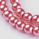 Round Glass Pearl Beads Strands JPS8MMY-63-2