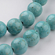 Dyed Natural Fossil Beads Strands G-E328-8mm-21-2