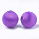 ポリエステル糸生地カバービーズ  abs樹脂  ラウンド  青紫色  20x21.5mm  穴：3mm WOVE-T007-20mm-12-2