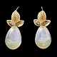 Boucles d'oreilles en laiton et verre&nbsp;EJEW-Q811-01KCG-2