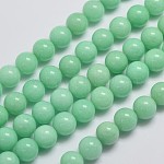 Natürliche Malaysia Jade Perlen Stränge, Nachahmung amazonite, Runde, gefärbt, Aquamarin, 10 mm, Bohrung: 1 mm, ca. 38 Stk. / Strang, 15 Zoll