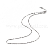 304 Stainless Steel Rope Chain Necklace for Men Women NJEW-K245-010C