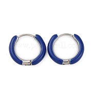 Массивные серьги-кольца Huggie Hoop из двухцветной нержавеющей стали 304 с эмалью для женщин EJEW-C043-11-12P