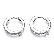 Латунные серьги-кольца из микро-паве с фианитами KK-T063-013P-NF
