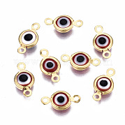 Conectores de enlaces de murano de ojo malvado hecho a mano STAS-T041-02G-06