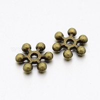 PandaHall 300pcs Antique Silver Tibetan Alloy Flower Spacer Beads Daisy  Metal Spacers for Bracelet Necklace Jewelry Making, 6x6x2mm